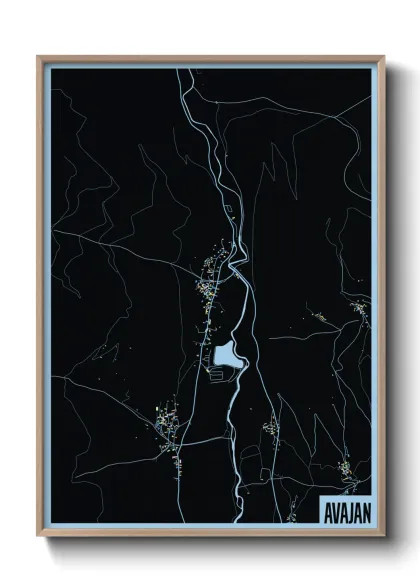 Une affiche de carte sur Avajan