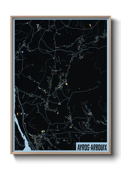 Une affiche de carte sur Ayros-Arbouix