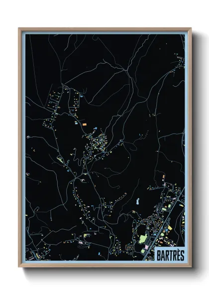 Une affiche de carte sur Bartrès