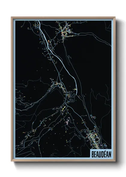 Une affiche de carte sur Beaudéan