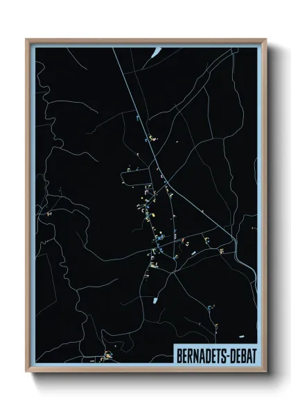 Une affiche de carte sur Bernadets-Debat