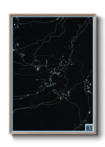 Une affiche de carte sur Bize