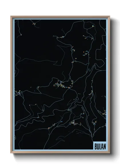 Une affiche de carte sur Bulan