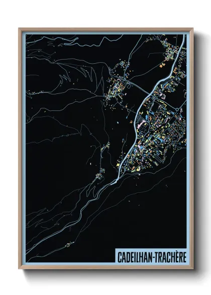 Une affiche de carte sur Cadeilhan-Trachère