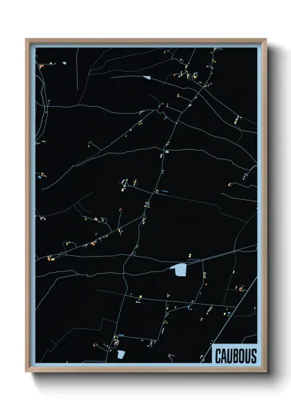 Une affiche de carte sur Caubous