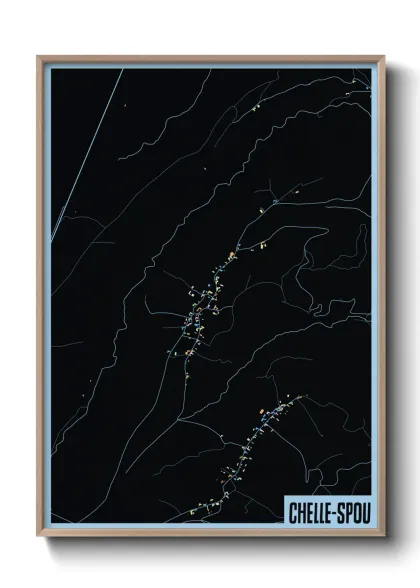 Une affiche de carte sur Chelle-Spou