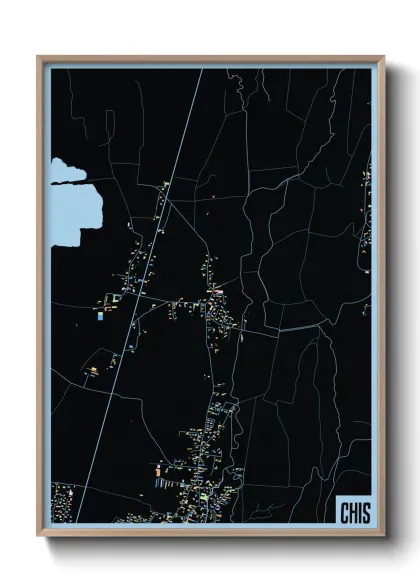 Une affiche de carte sur Chis