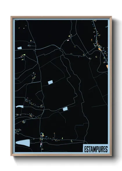 Une affiche de carte sur Estampures