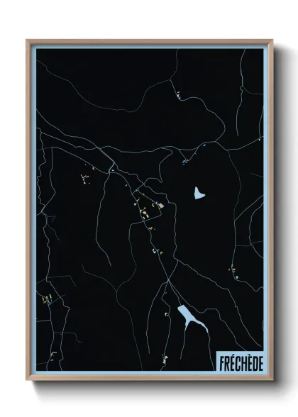 Une affiche de carte sur Fréchède