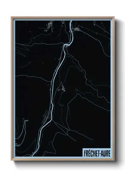 Une affiche de carte sur Fréchet-Aure