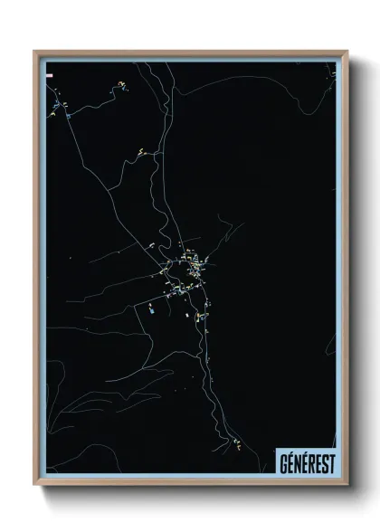 Une affiche de carte sur Générest