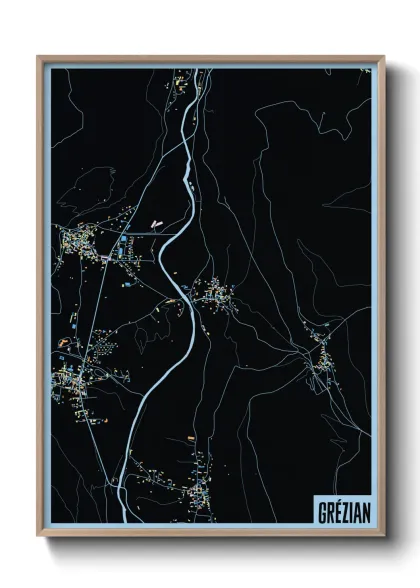 Une affiche de carte sur Grézian