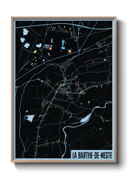 Une affiche de carte sur La Barthe-de-Neste