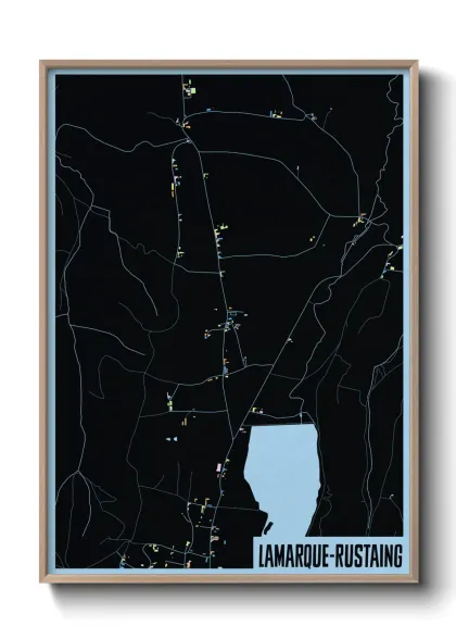 Une affiche de carte sur Lamarque-Rustaing