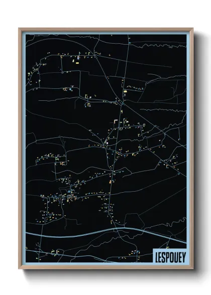 Une affiche de carte sur Lespouey