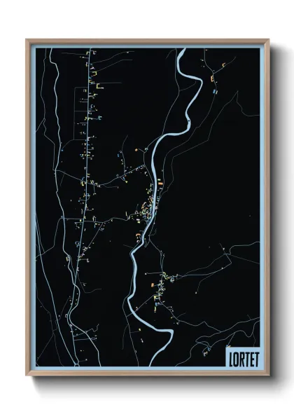 Une affiche de carte sur Lortet