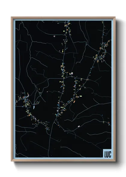 Une affiche de carte sur Luc