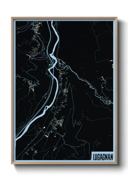 Une affiche de carte sur Lugagnan