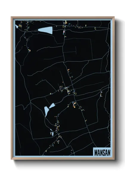 Une affiche de carte sur Mansan