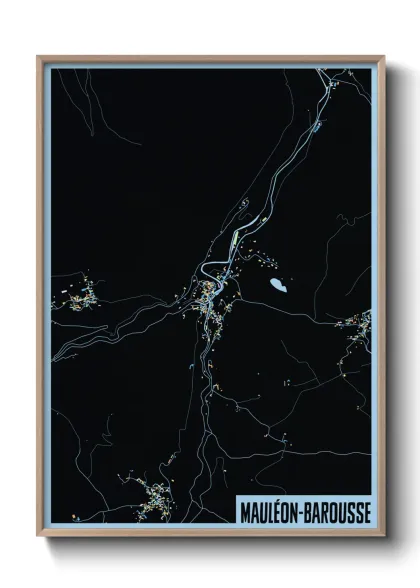 Une affiche de carte sur Mauléon-Barousse