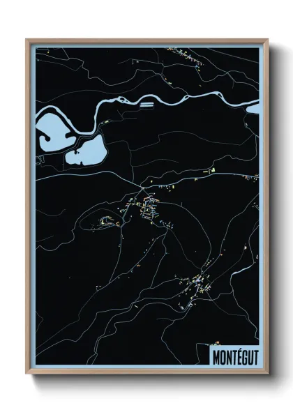 Une affiche de carte sur Montégut