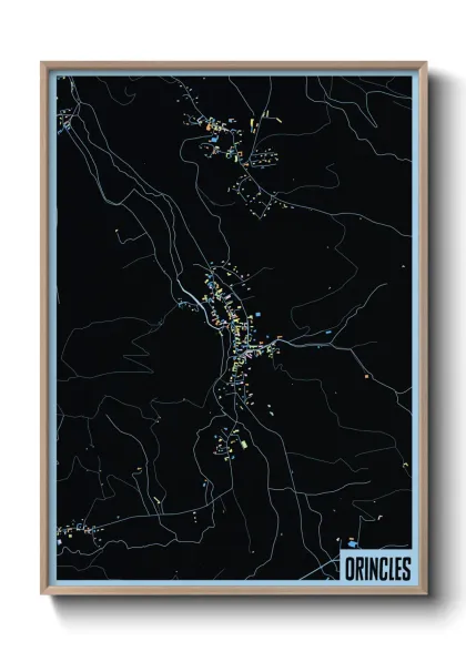 Une affiche de carte sur Orincles