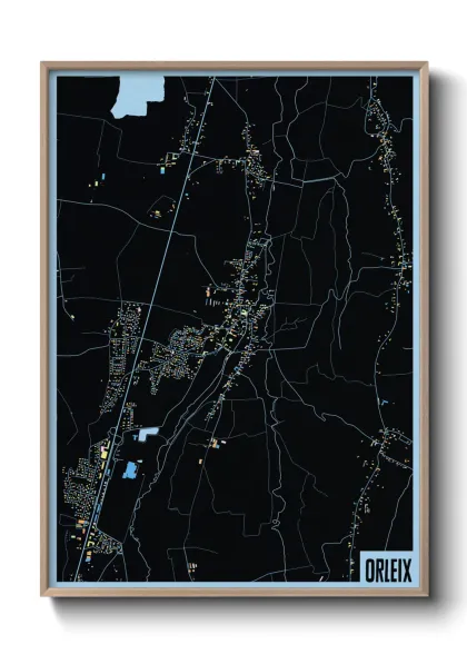 Une affiche de carte sur Orleix