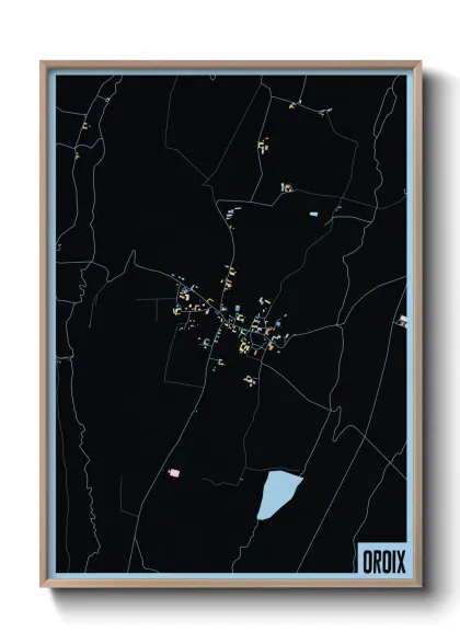 Une affiche de carte sur Oroix