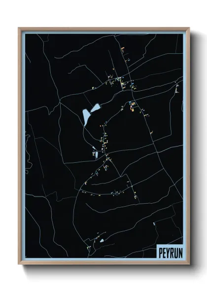Une affiche de carte sur Peyrun