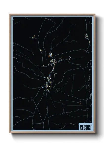 Une affiche de carte sur Recurt