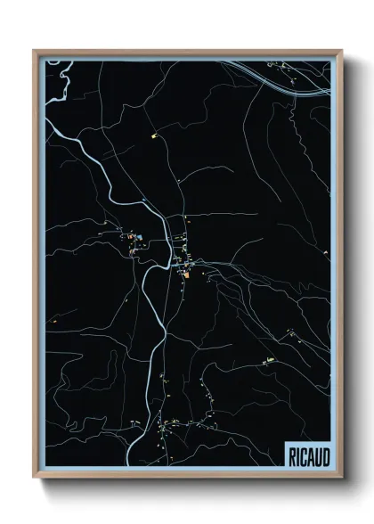 Une affiche de carte sur Ricaud