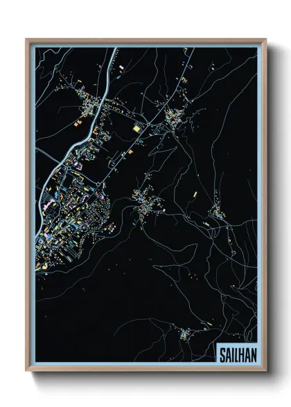 Une affiche de carte sur Sailhan