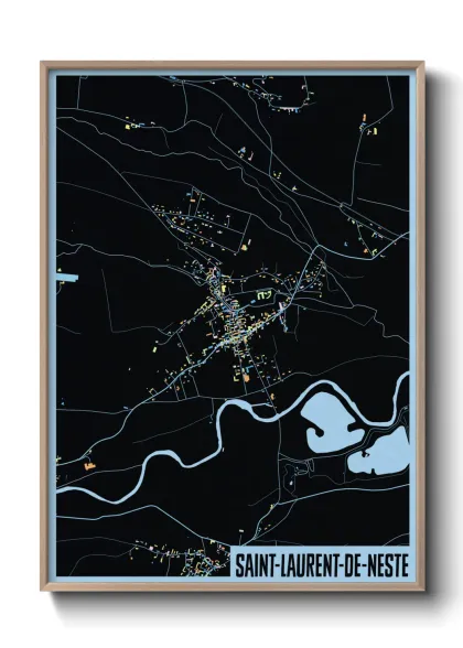 Une affiche de carte sur Saint-Laurent-de-Neste