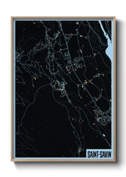 Une affiche de carte sur Saint-Savin