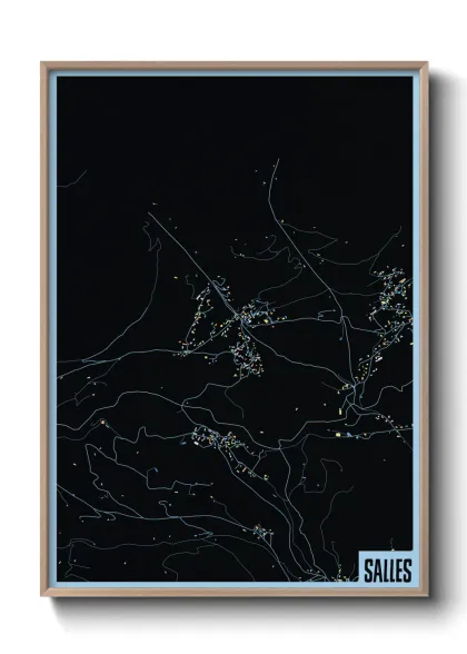 Une affiche de carte sur Salles