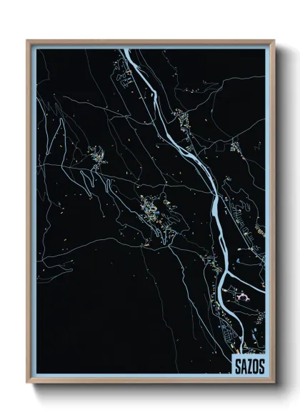 Une affiche de carte sur Sazos