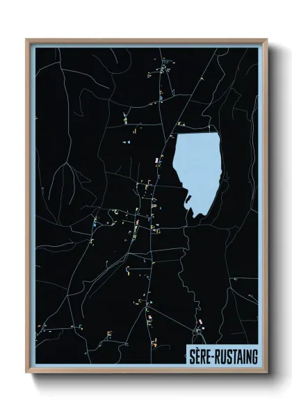 Une affiche de carte sur Sère-Rustaing