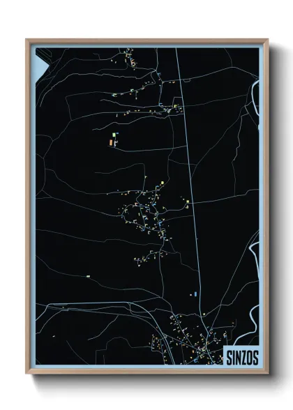 Une affiche de carte sur Sinzos