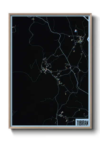 Une affiche de carte sur Tibiran