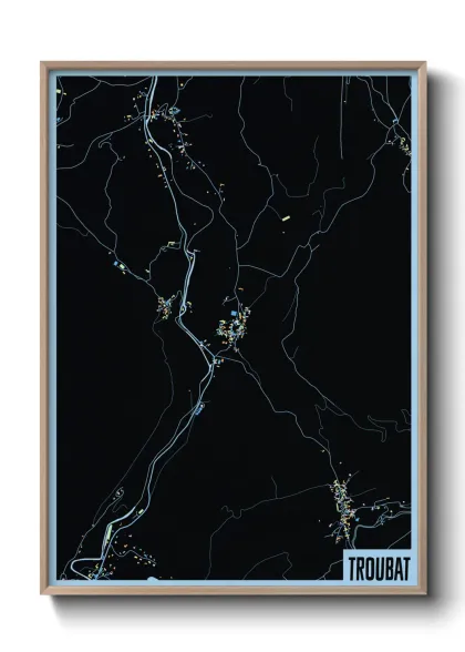 Une affiche de carte sur Troubat