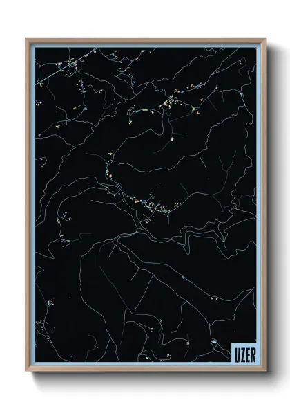 Une affiche de carte sur Uzer