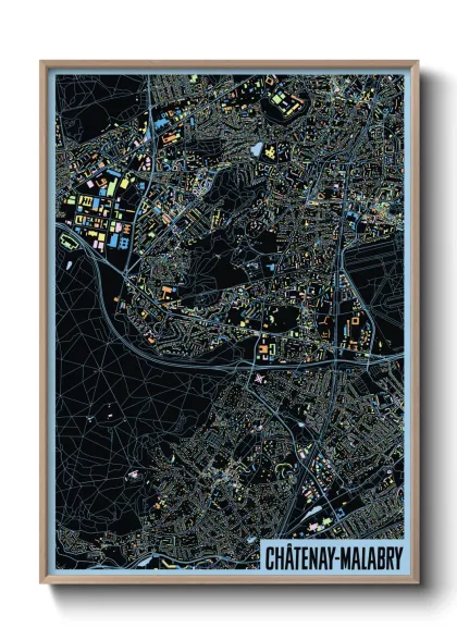 Une affiche de carte sur Châtenay-Malabry