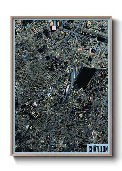 Une affiche de carte sur Châtillon