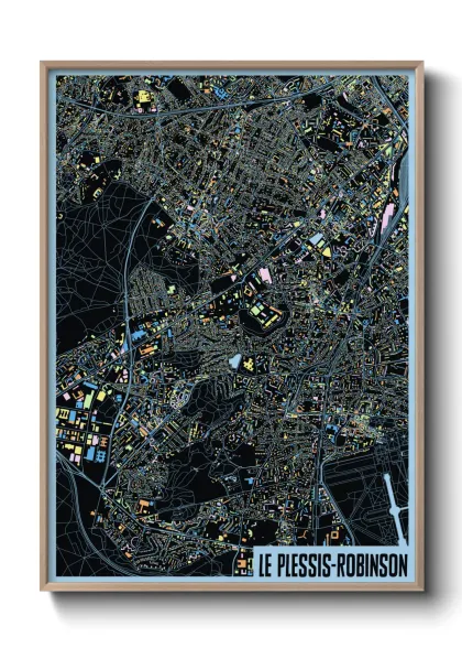Une affiche de carte sur Le Plessis-Robinson