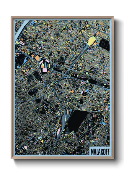 Une affiche de carte sur Malakoff