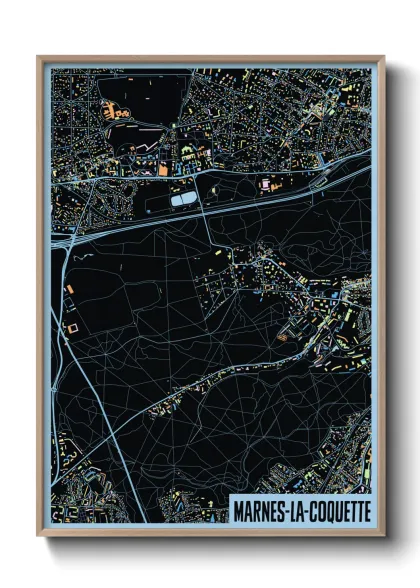 Une affiche de carte sur Marnes-la-Coquette