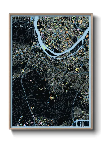 Une affiche de carte sur Meudon