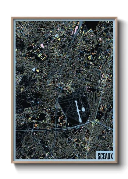 Une affiche de carte sur Sceaux