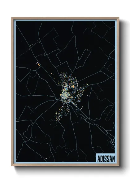 Une affiche de carte sur Adissan