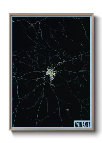 Une affiche de carte sur Azillanet